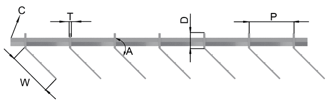 Aluminum sunscreen louvers specification diagram