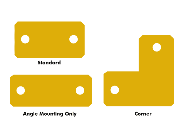 Several different types of base plate.