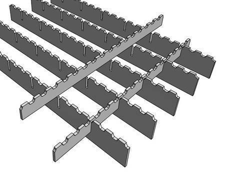 A press locked steel grating with PR/S2 surface is in the picture.