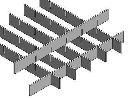 A press locked steel grating with smooth surface is in the picture.