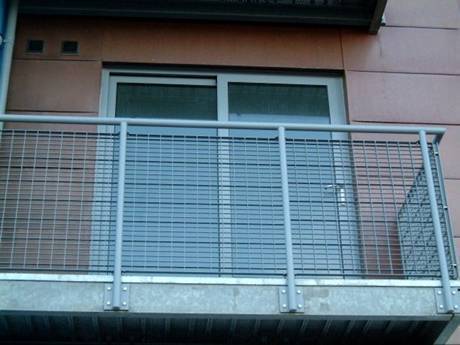 It is the steel grating balcony fence of the common residence outside the window.