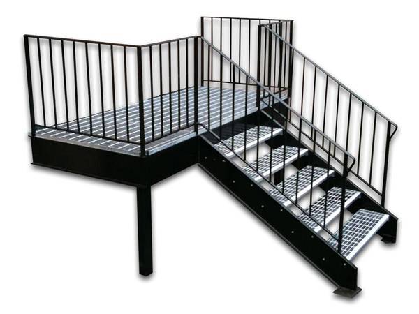 A unit of stair treads steel grating.