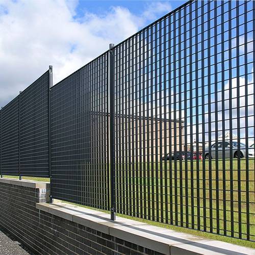 Black color steel gratings are installed on the concrete foundation.