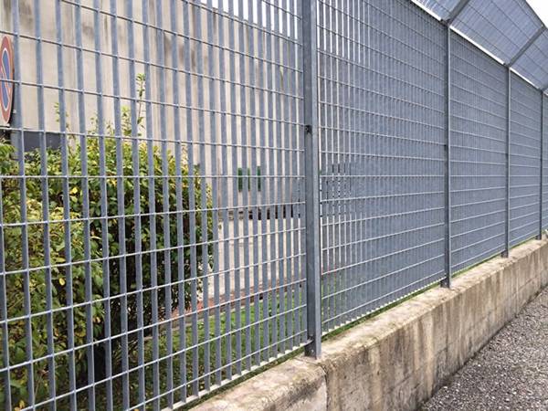 Welded steel grating are used for security fence to protect the garden.